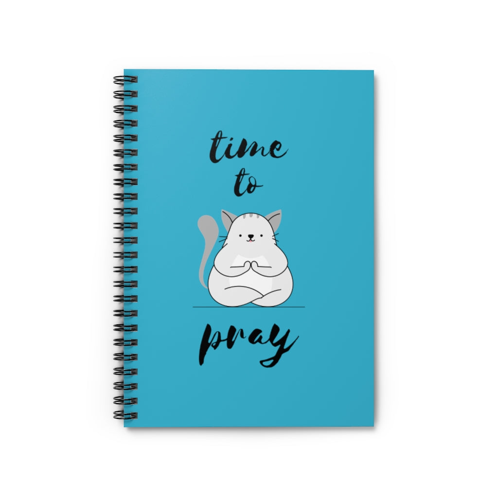 Time to Pray Cat Spiral Notebook - Ruled Line