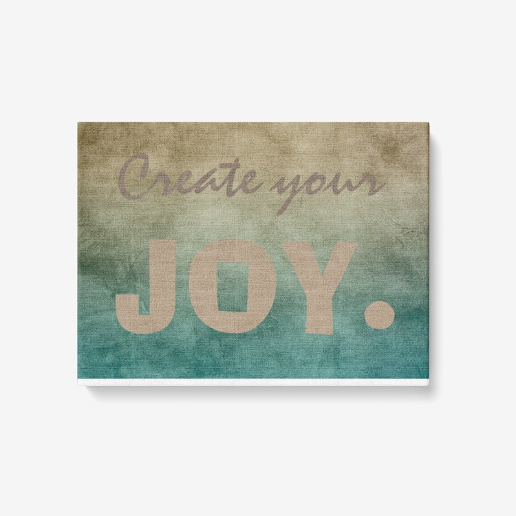 Vintage Create Your Joy 1 Piece Canvas Wall Art for Living Room - Framed Ready to Hang 24"x18"