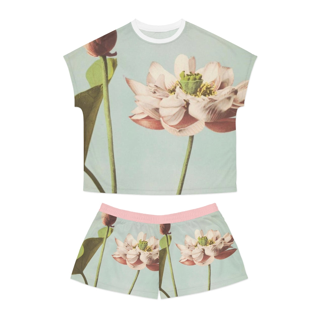 Vintage Lotus Summer Women's Short Pajama Set