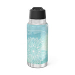 Teal Mandala Gator Tumbler with Drinking Straw, 32oz