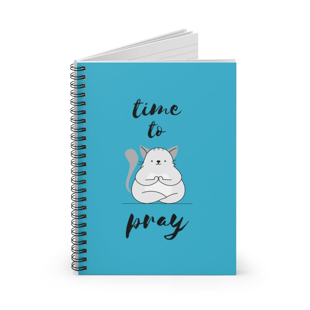 Time to Pray Cat Spiral Notebook - Ruled Line