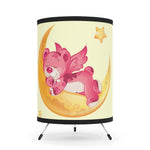 Sleeping Teddy Bear on Moon Kids' Tripod Lamp with High-Res Printed Shade