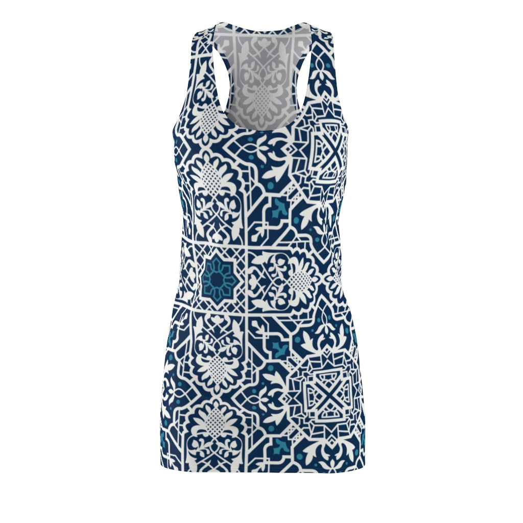 Summer Indigo Women's Cut & Sew Racerback Dress