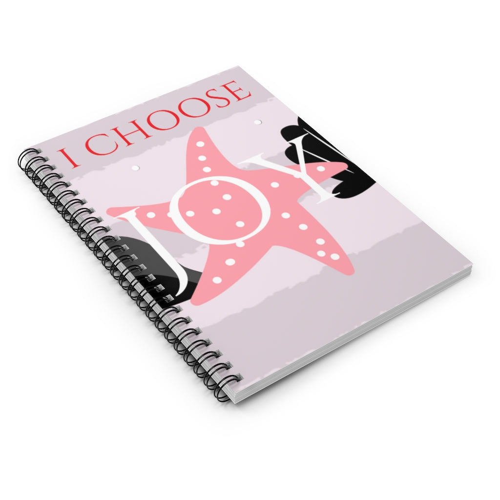 I Choose Joy Beach Themed Spiral Notebook - Ruled Line