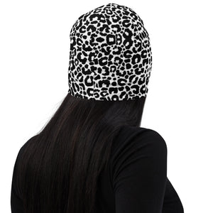 Leopard Love Black and White Print Beanie