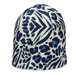 Blue Leopard Print Beanie