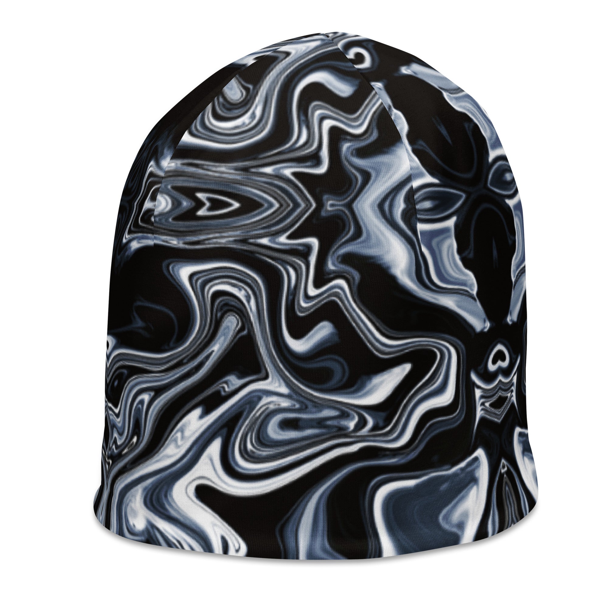 Jazzy Abstract Black and White Beanie