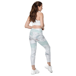 Mountain Water Natural Look Crossover leggings with pockets