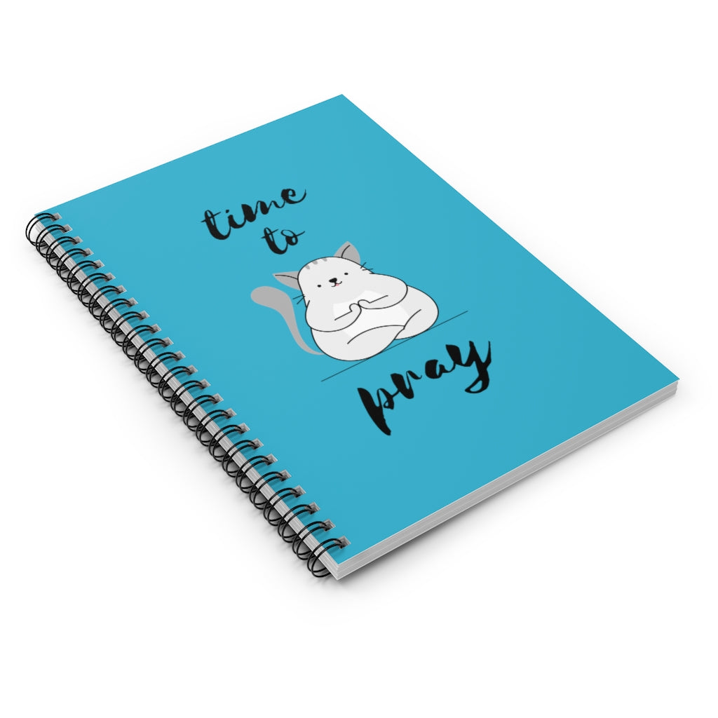 Time to Pray Cat Spiral Notebook - Ruled Line