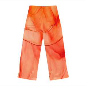 Tangerine Abstract Women's Lounge Pants, Pajama Pants, Orange Lounge Pants, Orange Tangerine Women's Pants