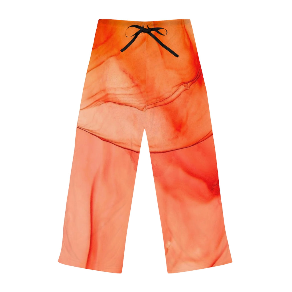 Tangerine Abstract Women's Lounge Pants, Pajama Pants, Orange Lounge Pants, Orange Tangerine Women's Pants