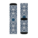 Socks with Blue Arabesque Design for Men and for Women