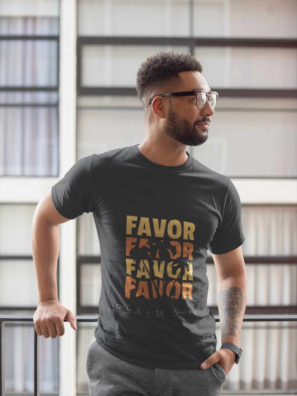 Favor Tee, Inspirational T Shirt, Unisex Motivational T Shirt, Inspirational black and Gold T Shirt.  TOP SELLING!