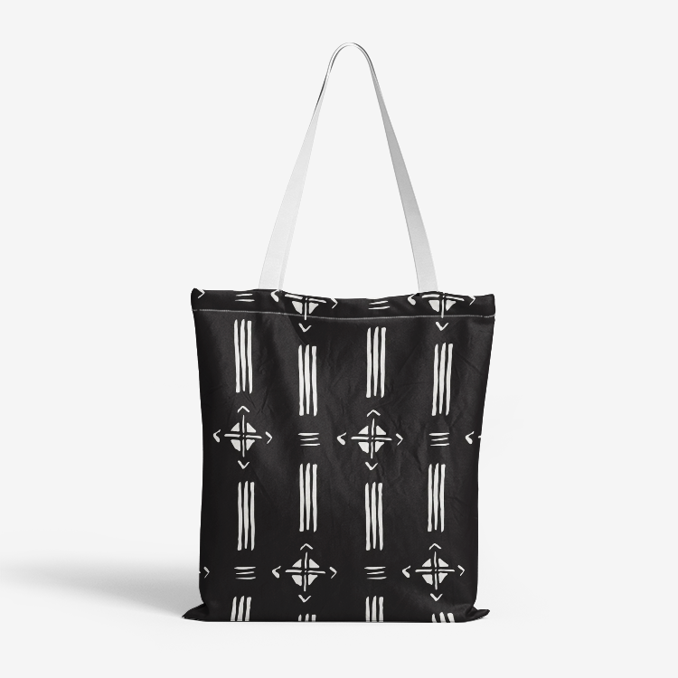 Mali Mud Cloth Heavy Duty and Strong Natural Canvas Tote Bags