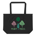 Plant Trees Large Organic Cotton Tote Bag, Weekender Tote Bag, Extra Large Tote Bag